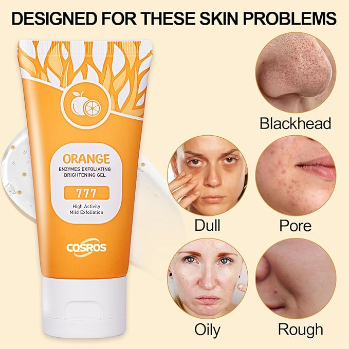 Orange Exfoliating Gel Scrub for Face and Body, Peeling Gel, Deep Clean Pores, Remove Blackheads & Moisturize Skin, for All Types Skin (1PC)