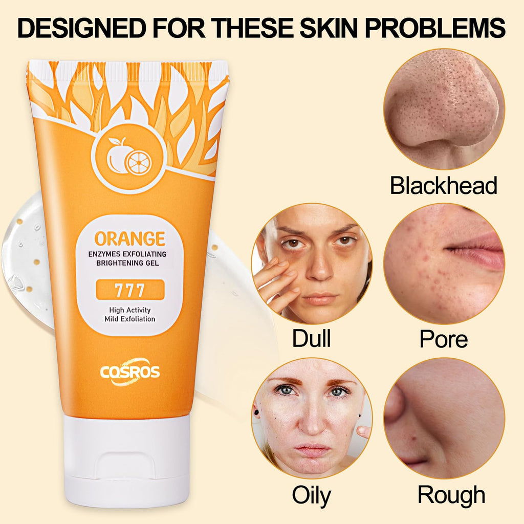 Orange Exfoliating Gel Scrub for Face and Body, Peeling Gel, Deep Clean Pores, Remove Blackheads & Moisturize Skin, for All Types Skin (1PC)