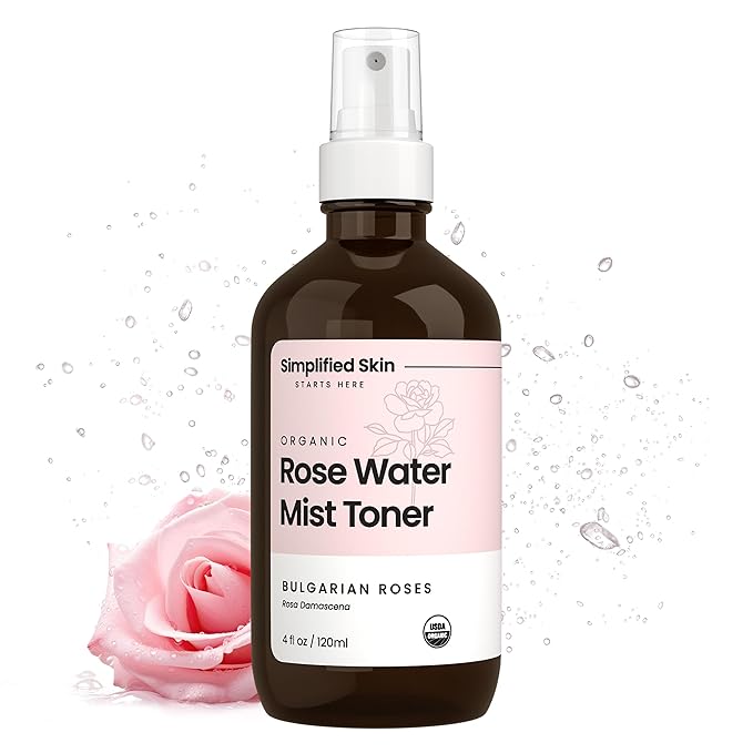 Simplified Skin Rose Water Spray for Face & Hair, Rosewater Mist Toner