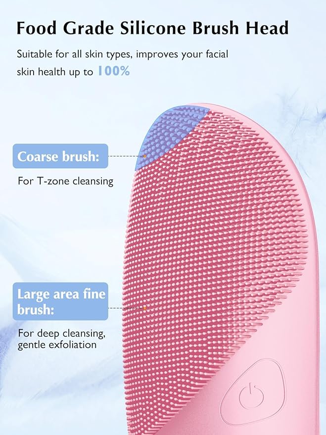 COSLUS JMY05 Silicone Face Scrubber Facial Cleansing Brush, Heat Eye Care
