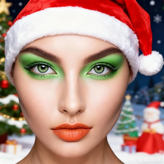 MEICOLY Light Green Eyeshadow with Mirror, Shamrock Forest Green Eye Shadow for St Patricks Day, Matte Eye Shadow Palette for Wicked Witch Elphaba Makeup, High Pigmented & Waterproof