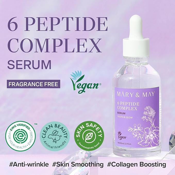 Mary&May 6 Peptide Complex Serum, Value Size, Face & Neck 2.71 fl.oz