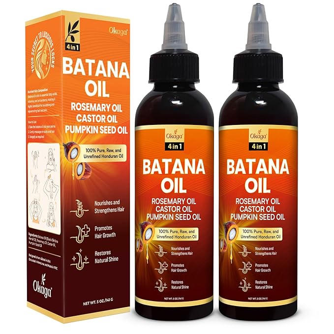 Batana Oil for Hair Growth, 100% Pure Honduran with Rosemary, 5 oz, 2 Pack