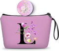SEAMOON Birthday Friendship Bridesmaid Team Gifts for Employees Women Mom Aunt Daughter Teenage Girl Personalized Make up Cosmetic Bag Travel with Mirror Mothers Day Christmas Graduation L