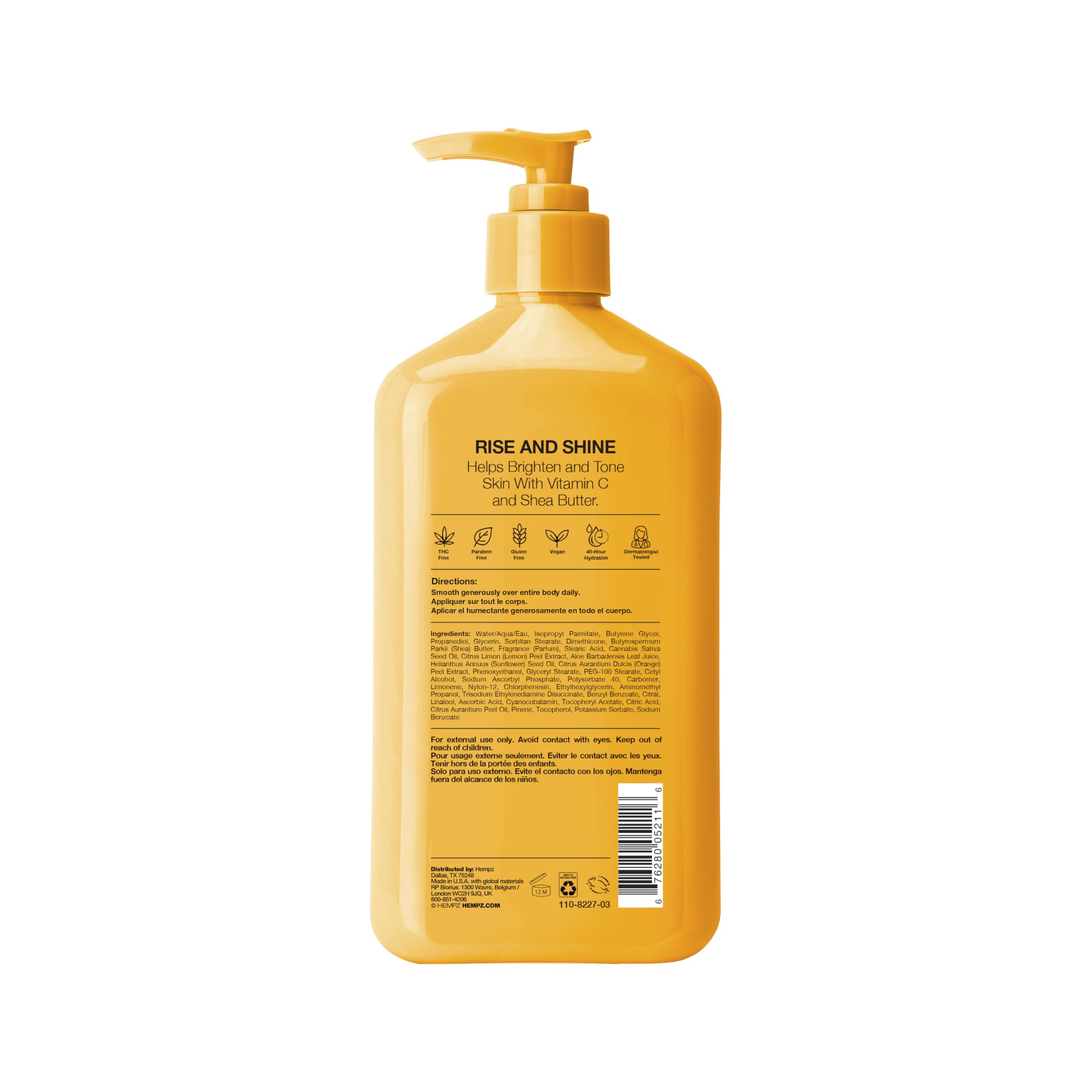 Hempz Body Lotion - Citrus Blossom Limited Edition Daily Moisturizing Cream with Vitamin C, Shea Butter, Aloe, Orange Extract, Hemp Seed Oil Body Moisturizer -17 Fl Oz