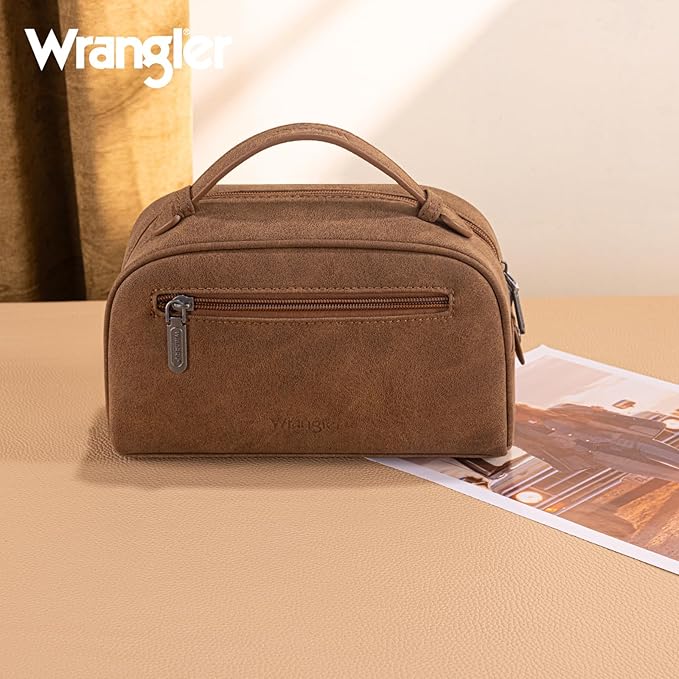 Montana West Wrangler Makeup Bag Travel Cosmetic Bag Small Western Make Up Pouch Portable Toiletry Bag for Women Organizer for Toiletries Accessories, Travel Essentials,Aztec,WG-MB-2203-190-CF