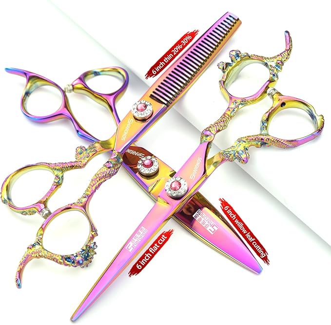 5.5/6 /7 Inch Japanese Hair Scissors Barber Scissors Set (6 inch 3pc)