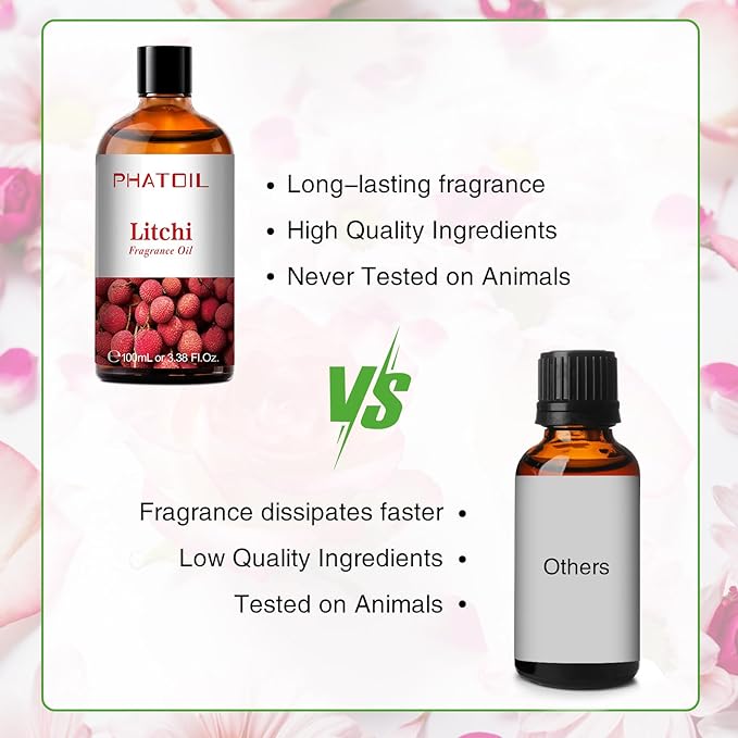 PHATOIL Litchi Fragrance Oil for Diffuser Aromatherapy 3.38FL.OZ