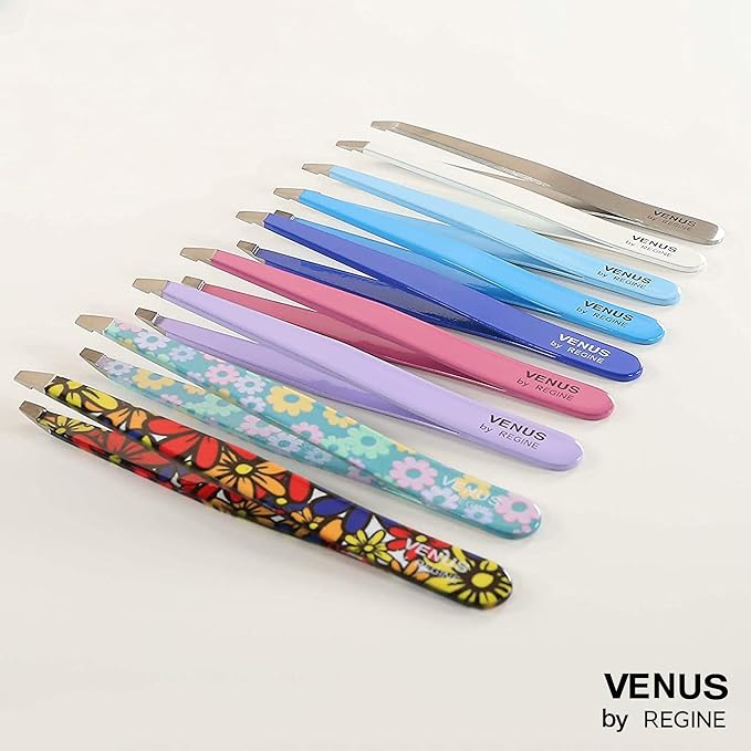 Regine Venus Lavender Slant Tweezers for Eyebrows & Facial Hair