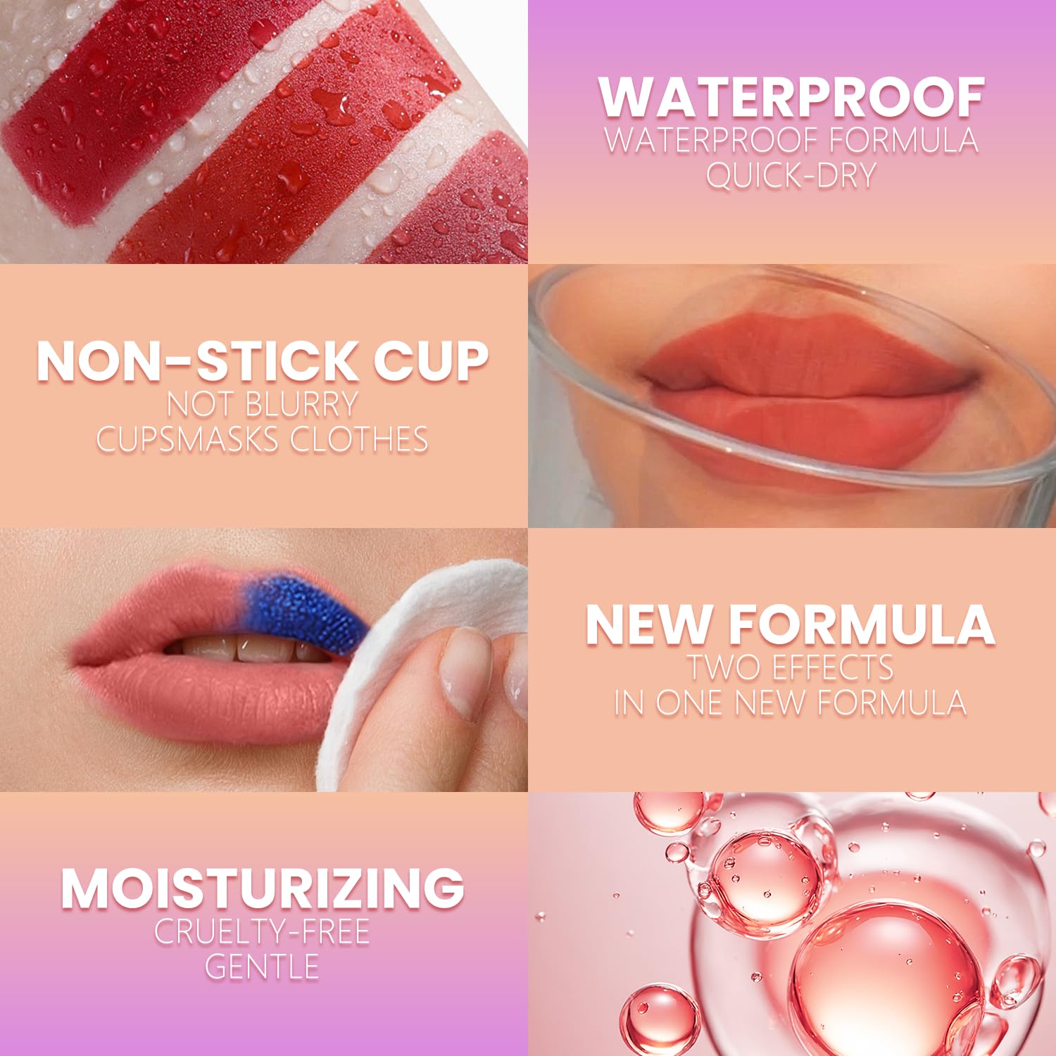 Jolilab Lip Stain Masque,Wipe Off Lip Tint,Waterproof,Transfer proof,Highly Pigmented,Ultra Long Lasting Lip Stain Peel off Makeup With Matte finish for All-day Wear.(#04+#05+#6)