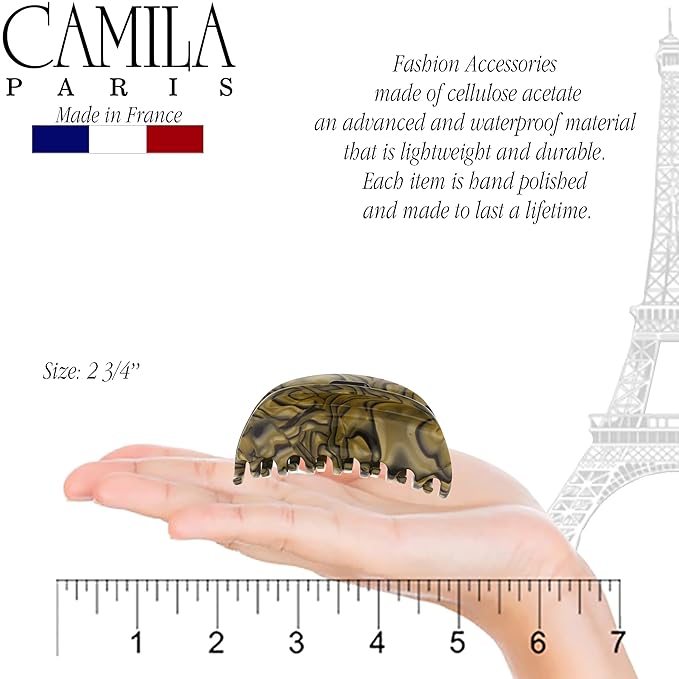 Camila Paris CP2959 French Hair Clip for Women, Small Handmade, Bronze, Strong Hold Grip Hair Clips for Women, No Slip Durable Styling Girls Hair Accessories, Made in France