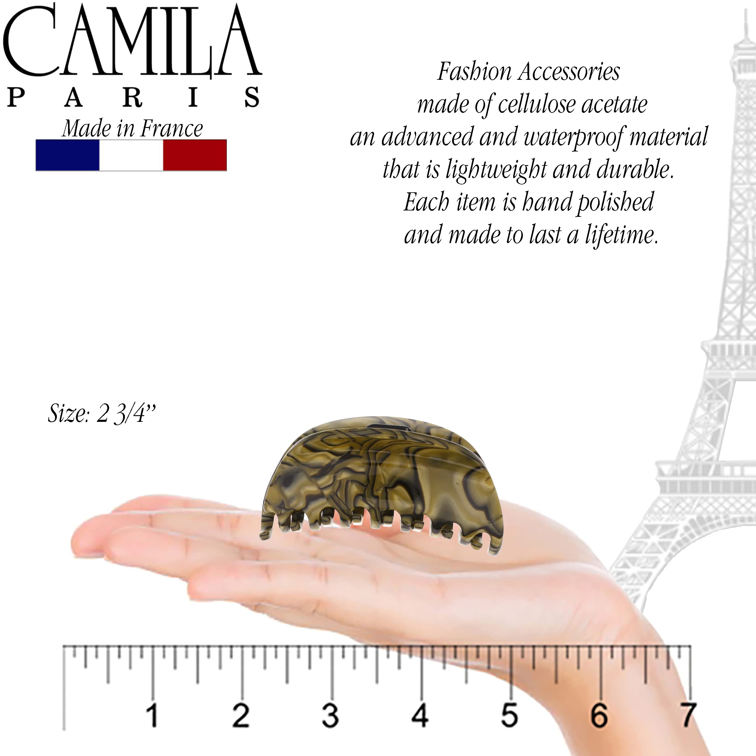 Camila Paris CP2959 French Hair Clip for Women, Small Handmade, Bronze, Strong Hold Grip Hair Clips for Women, No Slip Durable Styling Girls Hair Accessories, Made in France