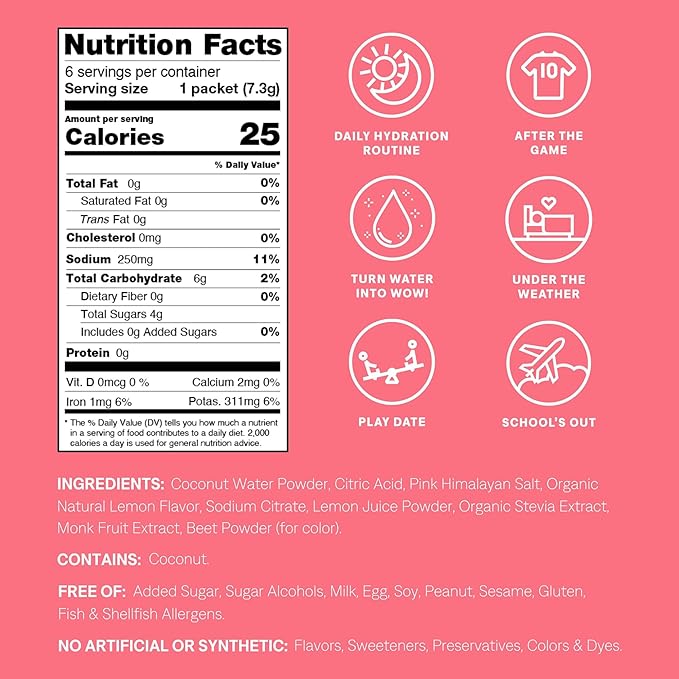Cure Hydration - Electrolyte Drink Powder Lemonade 14 Packets