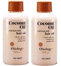 Oliology Coconut Hair Oil - Lightweight Formula Helps Repair Distressed Hair Caused by Heat Styling & Chemical Treatments | Mends Split Ends | Controls Frizz | & Paraben Free (4oz/2 Pack)
