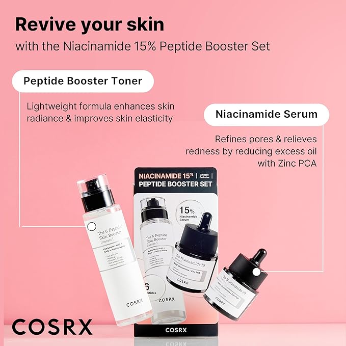 COSRX Niacinamide 15%, Peptide Booster Serum Set, Pore Care & Hydration