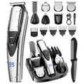 SHPAVVER Electric Beard Trimmer for Men: 16-in-1 Professional Barber Hair Clippers - Cordless Grooming Kit - Turbo Speed & Precision Blades, Silver