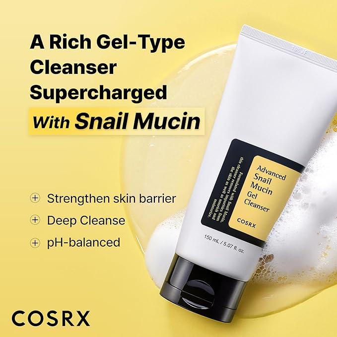 COSRX Advanced Snail Mucin Gel Cleanser for Dull, Sensitive Skin 5.07 oz.