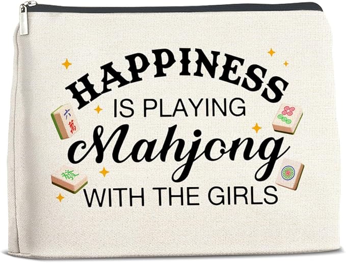 UPNEGE Mahjong Gifts Makeup Bag Accessories for Women Lovers Players