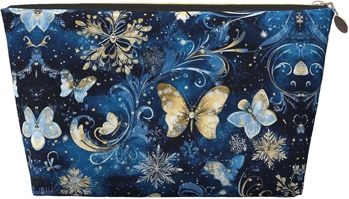 Dultua Mothers Day Gifts Makeup Bag Purse Cosmetic Bag Travel Toiletry Leather Make Up Bags for Mom Wife Women Daughter Christmas Butterfly