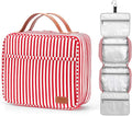 Bosidu Hanging Travel Toiletry Bag, Large Capacity Cosmetic Travel Toiletry Organizer for Women with 4 Compartments & 1 Sturdy Hook, Perfect for Daily Use/Valentines' Day