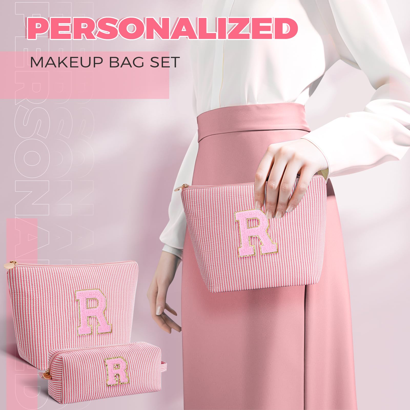 Btffitting Gifts for Teen Girls Women - Birthday Gifts for 10 11 12 13 14 15 16 17 18 Years Old Girl,Makeup Bag Cosmetic Bag,Teacher Gift Trendy Stuff Toiletry Bag - Peach,R