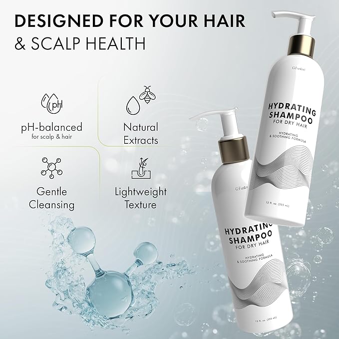 Hydrating Shampoo and Conditioner 2-in-1 for Dry Hair – Color Safe Shampoo and Conditioner in One Formula, Honey & Aloe Moisture Boost for Deep Hydration & Silky Shine, For Colored Hair (12 Fl Oz)