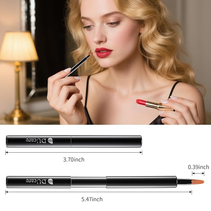 DUcare Lip Brush Retractable Professional Lipstick Brush Portable