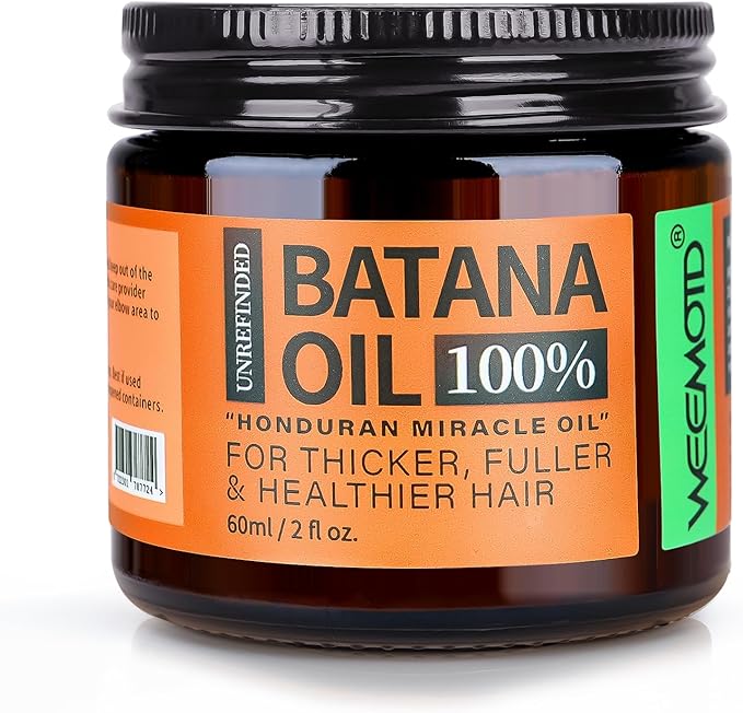 WEEMOTD 100% Raw Batana Oil for Hair, Unrefined Conditioning Scalp Oil from Honduras, Moisturizing Hair Mask, Adds Shine & Softness for Men & Women (2 Fl Oz, Bright Coffee)