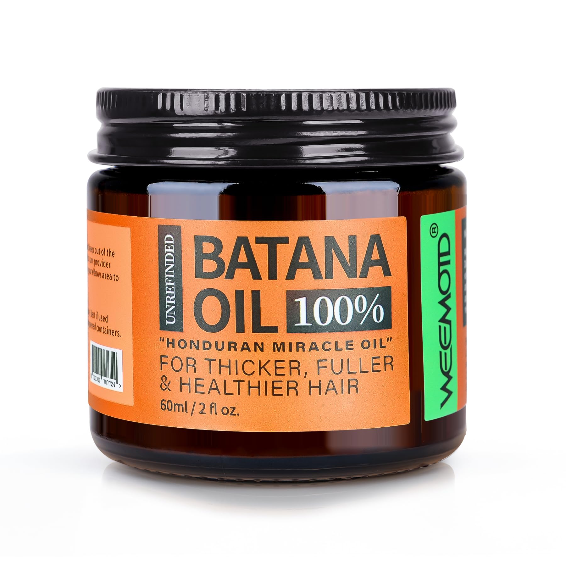 WEEMOTD 100% Raw Batana Oil for Hair, Unrefined Conditioning Scalp Oil from Honduras, Moisturizing Hair Mask, Adds Shine & Softness for Men & Women (2 Fl Oz, Bright Coffee)