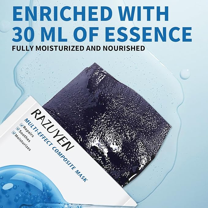 RAZUYEN Soothing Face Sheet Mask for Sensitive Skin, 10 Sheets