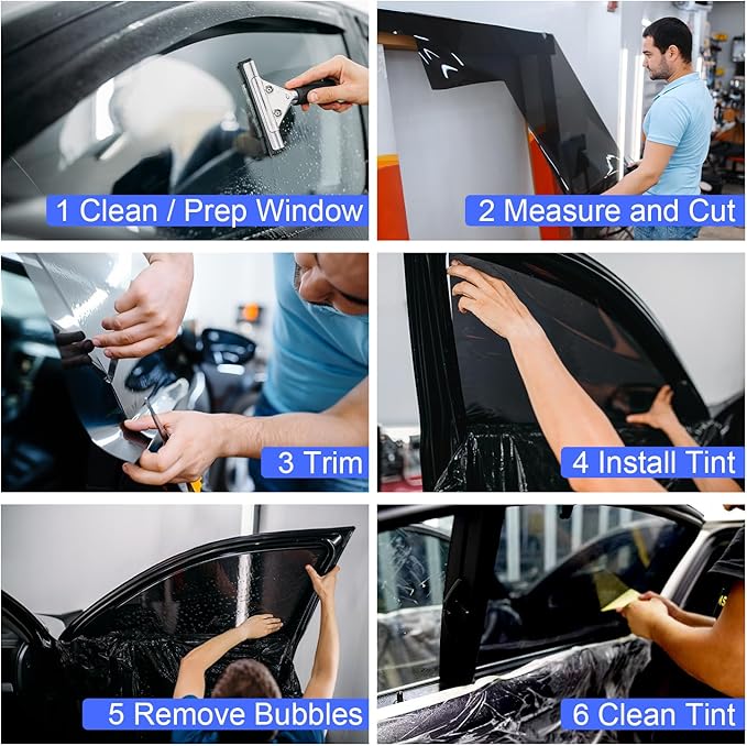 Auto Window Tint Film Roll - 15% VLT Privacy, UV Protection, Scratch & Heat Resistant - Blackout Shade for Car Windows - Nano Carbon Formula - Automotive Baby Protection - 24" x100' Roll