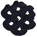 Motique Accessories Large Scrunchies for Women, Pack of 6, Navy