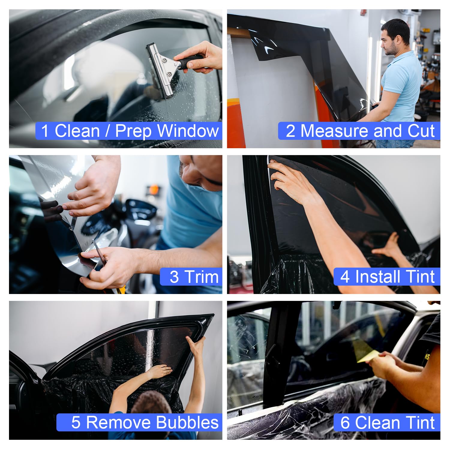 LuxeShade Professional Auto Window Tint Film Roll, 5% Premium Carbon Car Window Privacy Film, 24IN x 100FT- UV Protection, Scratch & Heat Resistant - Blackout Shade for Car Windows