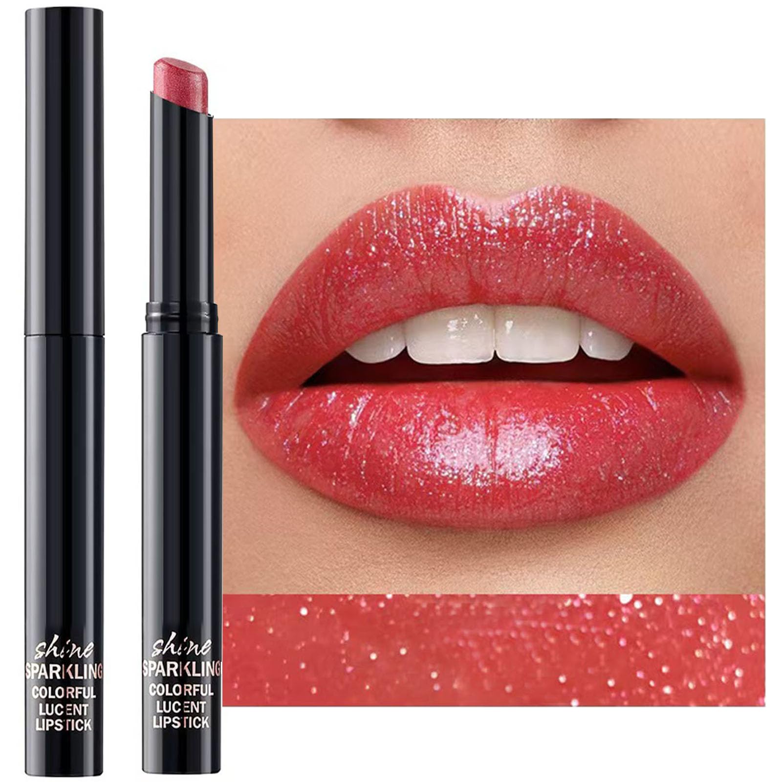Metiplou Classic Red Lipstick For Women Matte Nude Glitter Highly Pigmented Moisturizing Lip stick Hypoallergenic Waterproof Long Lasting Lipsticks Quick Makeup Lightweight Portable Magenta # 02