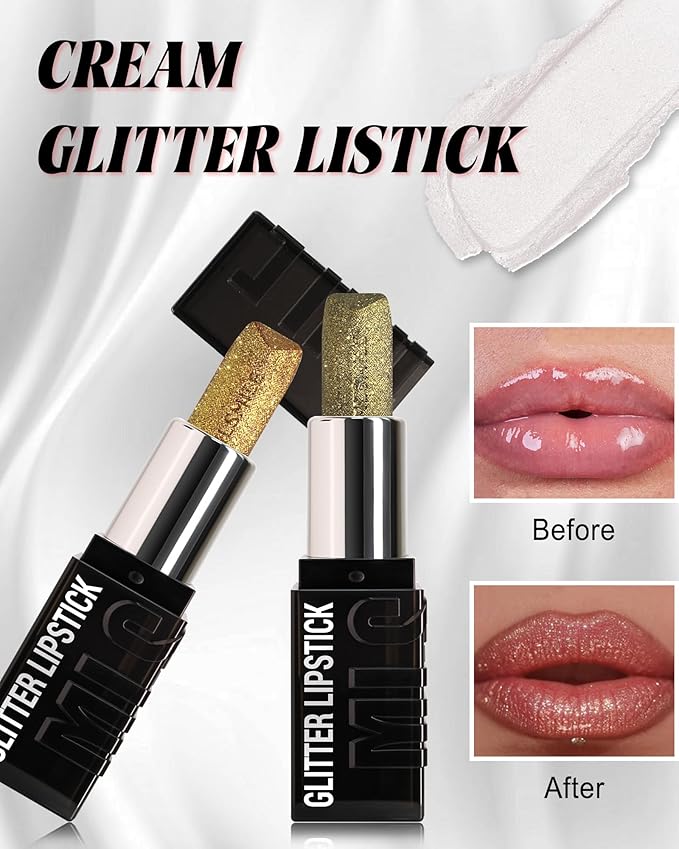 Diamond Glitter Matte Lipstick, Long Lasting Waterproof Ruby Red Metallic Sparkling High Pigment Non-Stick Lip Tint Lip Gloss,Full-coverage Lipgloss, Christmas Lip Makeup Gift for Women Girl-04