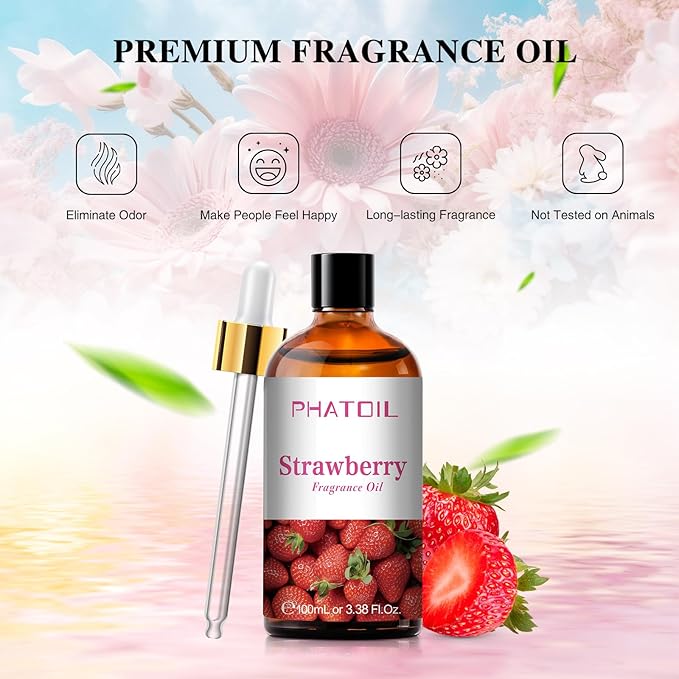 PHATOIL Strawberry Fragrance Oil for Diffuser Aromatherapy 3.38FL.OZ