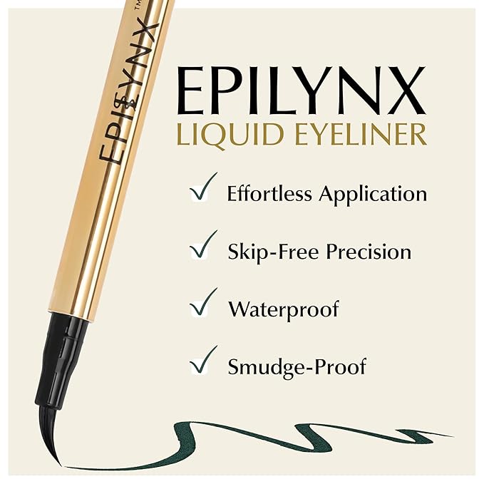 EPILYNX Liquid Eyeliner, Waterproof Hypoallergenic Vegan, Green, 2mL