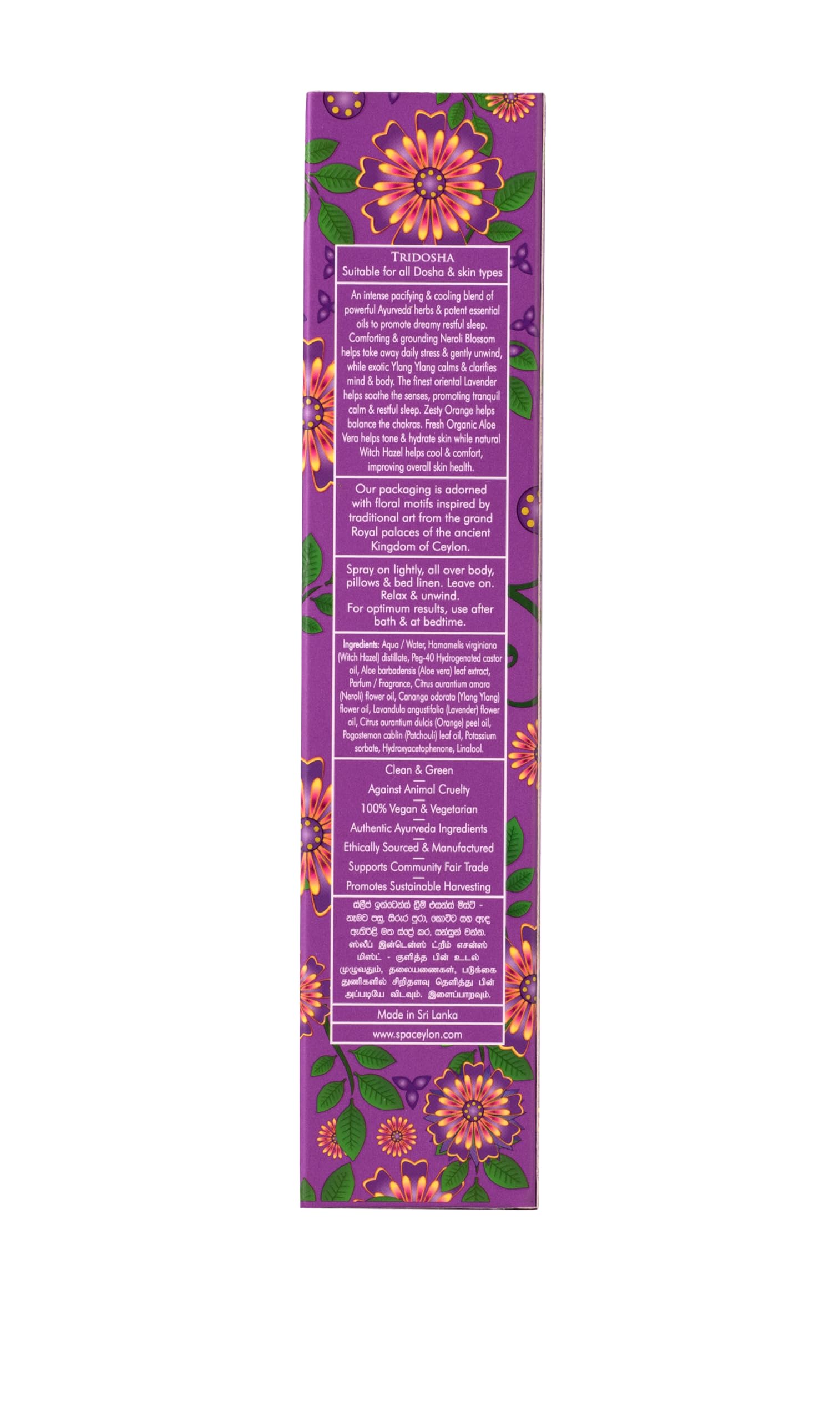 SPA CEYLON Sleep Intense Dream Essence Mist, Lavender Ylang Ylang Body Pillow Spray for Women, Calming Natural Sleep Body Spray, Aromatherapy 100ml