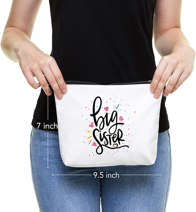 IHopes+ Cute Big Sister Reusable Makeup Bag Big Sister Gifts for Little Girls Best Sister Makeup Bag Gifts for Birthday Christmas