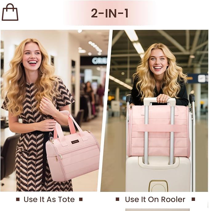 Wig Storage Bag Holds 3 Wigs Hair Tools Travel Bag Full-Open Breathable Organizer Case for Clips, Hair Dryer, Flat Curling Iron Brushes,Cosmetic Toiletry Tote Valentine's Gift for Women Stylist