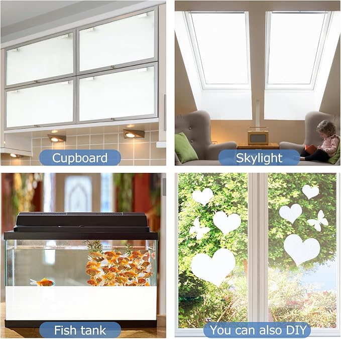 HIDBEA Frosted Window Privacy Film, Frosted White, 35.4 x 98.4 Inch