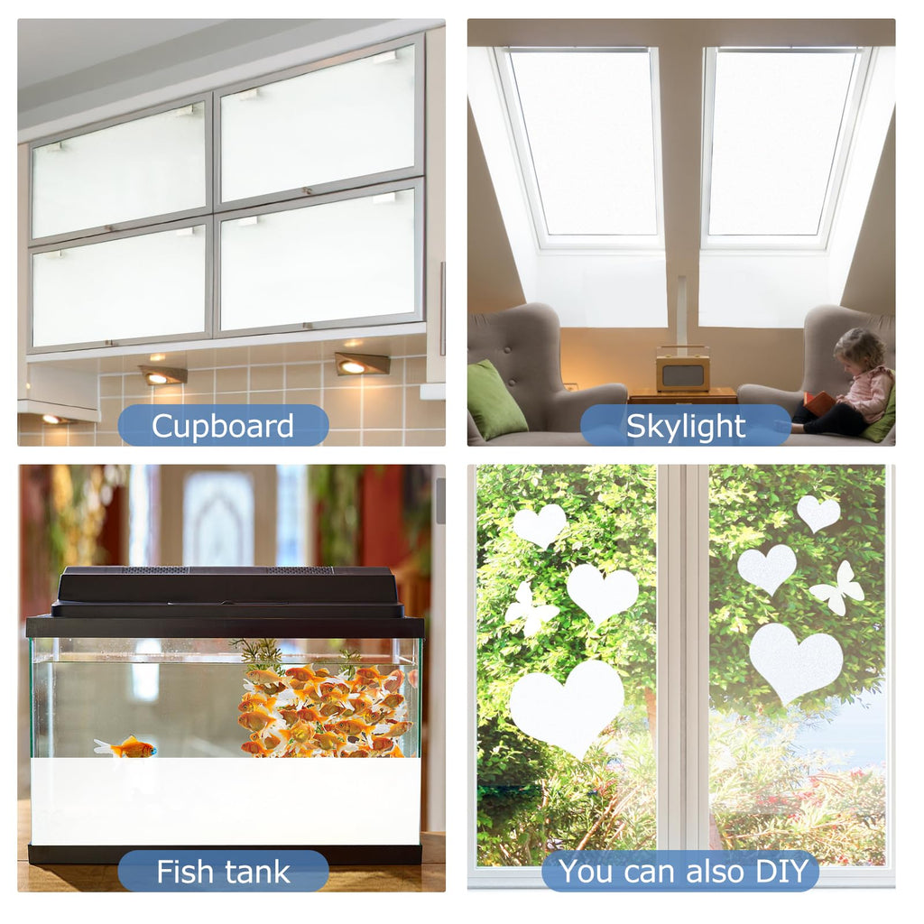 HIDBEA Frosted Window Privacy Film, Frosted White, 35.4 x 78.7 Inch
