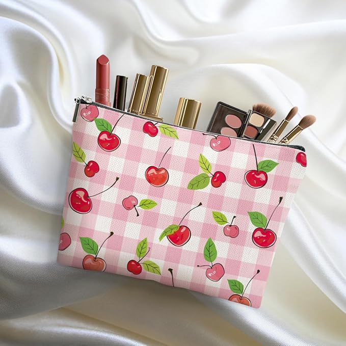 DHKG Cherry Makeup Bag Cherry Gifts for Women Girls Friend Daughter