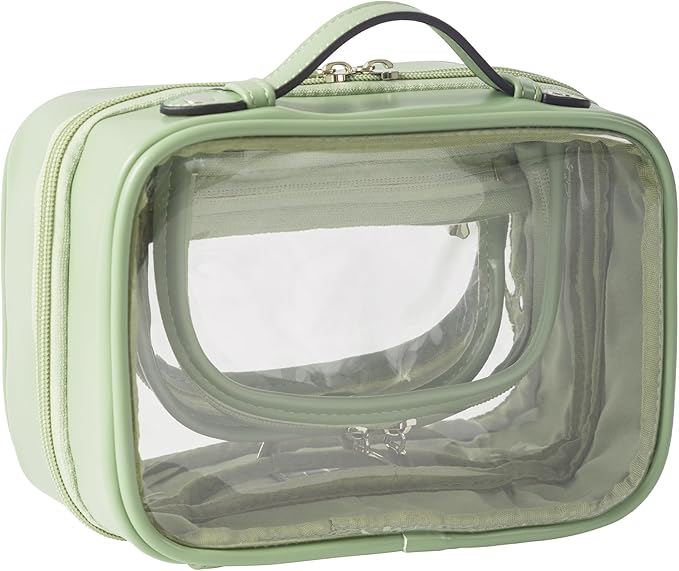 Veki TSA Approved Toiletry Bag Transparent Makeup Bags, Large Green
