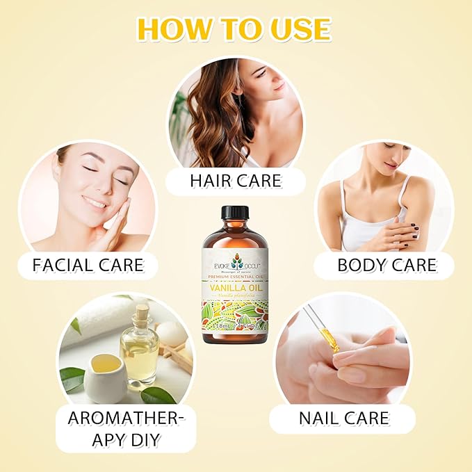 EVOKE OCCU Vanilla Essential Oil for Diffuser, Skin, Aromatherapy