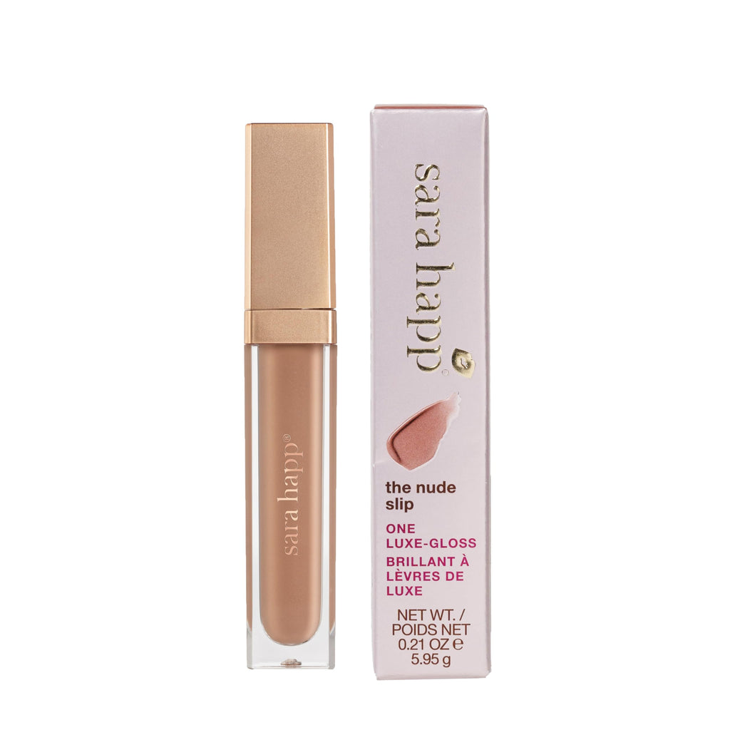 Sara Happ Nude Slip Luxe Gloss - Sheer Nude Moisturizing Lip Gloss, 0.21 Oz
