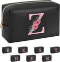 Initial Makeup Bag for Women, Travel Makeup Bag Small Cosmetic Bag, Birthday Gifts for Girls and Women, Teen Girls Gifts Trendy Stuff, Personalized Gifts for Grandkids Teacher Friends Bride Bridesmaid