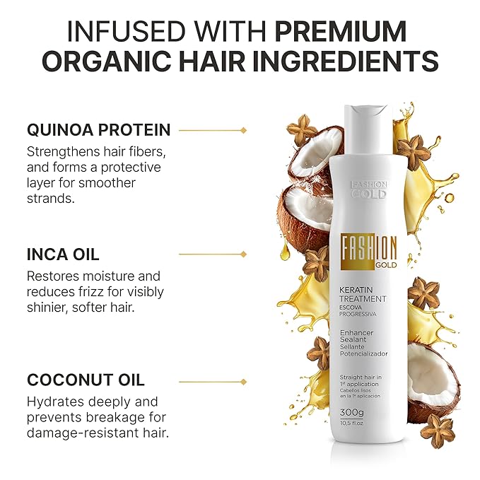 Fashion Gold Progressiva Keratin Hair Treatment for Straightening, 300g
