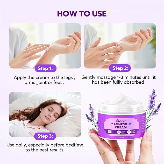 Natural Magnesium Body Butter for Leg Cramps/Feet/Arms/Muscle Relaxation