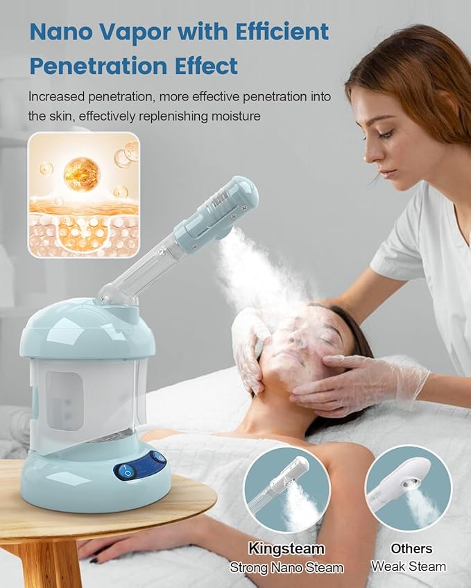 Kingsteam Facial Steamer -Nano Ionic Face Steamer for Deep Cleaning